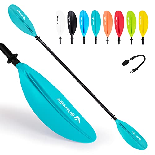 Hochwertiges Aluminium Doppelpaddel mit Paddelleine für Kajakfahrer, energiesparend und robust.