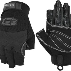 Seibertron M.F.O.S.G-3 Handschuhe 3/4 Finger Padded Palm Leichte Atmungsaktive Seilhandschuhe für Klettern, Bergsteigen, Rettung und Abenteuer
