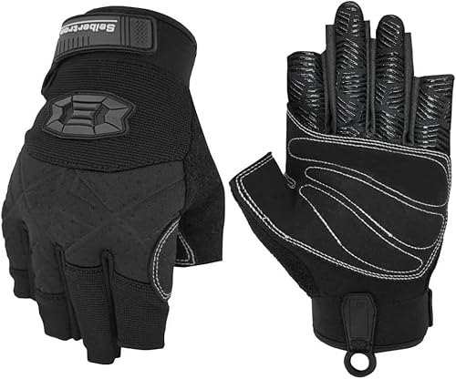 Seibertron M.F.O.S.G-3 Handschuhe 3/4 Finger Padded Palm Leichte Atmungsaktive Seilhandschuhe für Klettern, Bergsteigen, Rettung und Abenteuer