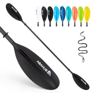 Kajakpaddel aus Carbon, verstellbar von 220cm bis 240cm, Doppelpaddel mit Paddelleine für Kajakfahren und Ruderbootsport