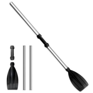 Verstellbares Aluminium Kajakpaddel Set, 120 cm lang, für Kanufahren und Schlauchboote geeignet, Schwarz