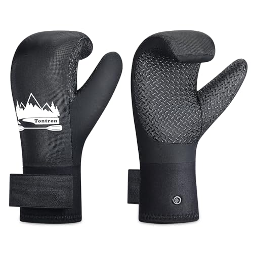 Tontron Paddling Kajakhandschuhe aus Neopren, 3 mm, Größe S, schmale Handschuhe für Paddeln und Kanufahren