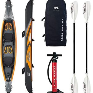 Einflatable Kajak von Aqua Marina, Tomahawk Kajak 2 Personen Inflatable Kanau Tourenkajak mit 2 Paddel und 440cm Länge