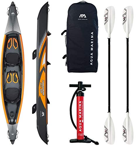 Einflatable Kajak von Aqua Marina, Tomahawk Kajak 2 Personen Inflatable Kanau Tourenkajak mit 2 Paddel und 440cm Länge