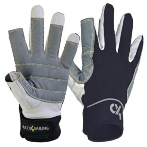 Segelhandschuhe Offshore von crazy4sailing - 2 Finger Cut Hybrid - Wärmeisolierung für Hochsee & Kälte - Robuste Innenhand