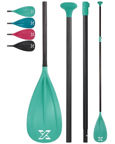 ZLX SUP Paddel Stand Up Paddle Zubehör, 3 oder 4 Abnehmbare Teile, Verstellbares Paddel für SUP mit Glasfaser Blade, perfekt für Surfen, Schwimmen und Wassersport Vergnügen