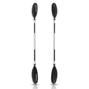Aluminium Doppelpaddel für Wassersport, SUP-Boards, Kajak, Kanu, Ruderboot oder Schlauchboot mit verstellbaren Paddelblättern und leichten Aluminium-Konstruktion.