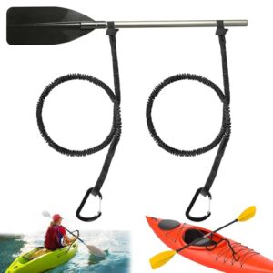 Elastische Paddlesicherungsleine mit Karabinerhaken für Kajak, Kanu und Boot - hochwertiger Nylon-Stoff, stabil und langlebig