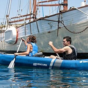 Zweisitziges aufblasbares Kanadier für Wassersportler mit robuster Polyester-Außenhülle und Boston Ventilen