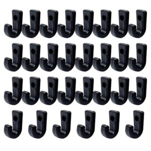 30 Stück Kajak J Haken, haltbarer Mehrzweck-Zurrhaken, schwarzer Nylon-Zurrhaken für Boot, Kanu und Paddle Board