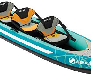 Sevylor Kanu aufblasbar Alameda, 2+1 Personen Faltkajak, Kanadier, 375 x 93 cm - perfektes Kajak für Wasserfreunde mit stabilen und robusten Bauart