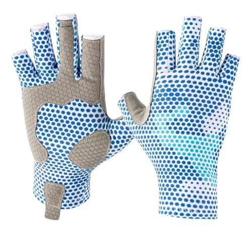 SUJAYU Anti-Rutsch-Silikonhandschuhe für Damen und Herren mit UV-Sonnenschutz und rutschfester Silikon-Handfläche zum Segeln, Kajakfahren, Paddeln und Rudern