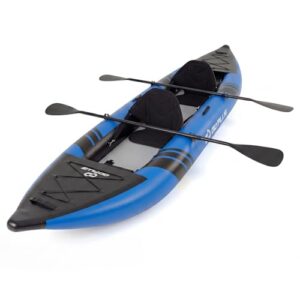 Costway Kajak aufblasbar 2 Personen, aufblasbares Kanu mit Aluminiumrudern und gepolsterter Eva-Sitz für ein Erlebnis auf dem Wasser.