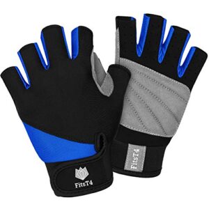Ergänzte Handschuhe mit 3/4-Finger-Design, gepolsterter Handfläche und Anti-Rutsch-Funktion für Wassersportarten wie Segeln, Kajakfahren, SUP und Windsurfen.
