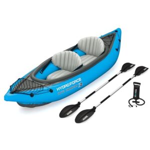 Bestway Hydro-Force Kajak-Set Cove Champion X2 für zwei Personen, robuster Inflata-Shield-Material, aufblasbarer Boden, komfortable Sitze und Rückenlehnen, leicht zu installierende Finnen