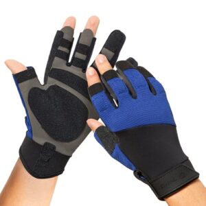 Segelhandschuhe für Herren - Paddelhandschuhe mit Kunstlederhandfläche und Polsterung - ideal zum Segeln, Kajakfahren, Angeln und Surfen