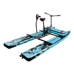 Aufblasbares Wasser Fahrrad mit 3-Blatt-Propeller, faltbares Design, ideal fuer Wasserparks und Seen