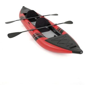 HOMASIS Kajak Aufblasbares Schlauchboot für 2 Personen mit Aluminiumpaddel und Flossen