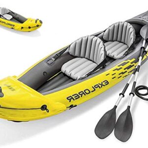 N/Z Kajak aufblasbar im Set für 2 Personen Kanu mit Paddel, Pumpen, PVC Aufblasbare Dingy Boot für Wassersport oder Fischen auf Seen und Flüssen