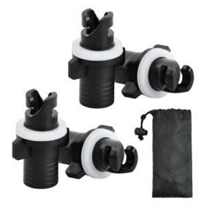 Culinavog 4 Stück Schlauchboot Ventile Schlauchadapter Stecker, Kajak Luftventil Adapter, Schwarz Kajak Pumpe Ventil Adapter für Schlauchboote, Surfbretter