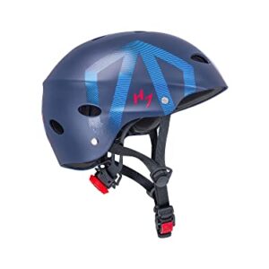 Unisexer H7-Helm mit blauer Grundfarbe, roten und weißen Akzenten für maximalen Schutz und Komfort bei Wassersport, Skifahren und Motorradfahren