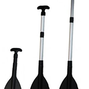 Teleskop-Paddel für Boote und Notpaddel in schwarz, verstellbar von 53 bis 107 cm