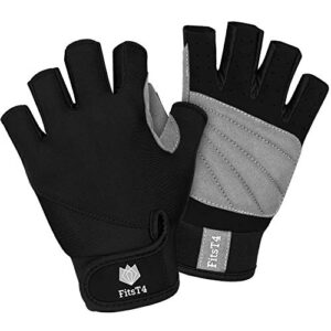 FitsT4 Sports Surfhandschuhe, 3/4 Finger, gepolstert, Anti-Rutsch-Handschaufen für Wasserski, Kanufahren, Windsurfen, Kiteboarding, Segeln, Kajakfahren, SUP Stehpaddeln