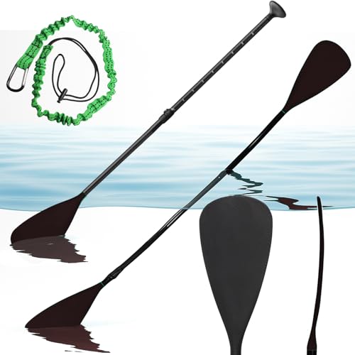 BeGrit Kajak Paddel 2-in-1 Verstellbar Kajakpaddel Abnehmbarer SUP Hilfspaddel mit Paddelleine für Wasseraktivitäten