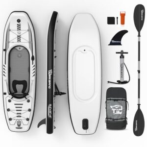 Aufblasbares Kajak für Erwachsene und Kinder, SUP-Kajak-Set mit Pumpe, Aluminium-Paddel & Rucksack, stabiles Schlauchkajak für Angeln, Touren & Freizeit