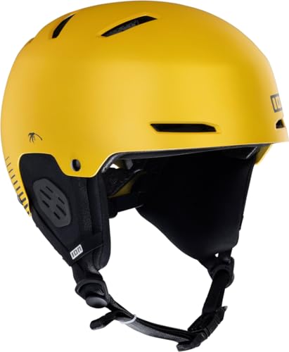 Sicherheits-Helm für Motorradfahrer oder Mountainbiker, ION Slash AMP Helm 2025 in Mustard-Farbe, S/M Größe