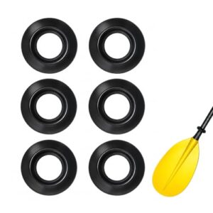 6er Set Tropfringe für Kajak, Kanu und Rafting Paddel, schwarz, PVC-Material, ID30mm Gummi Abtropfring, perfekt für Universell Ruder Tropfnase Ringe