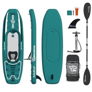 Aufblasbares Kajak 310 x 89 x 20 cm mit Sitz für Erwachsene & Kinder, SUP Kajak Set mit Pumpe und Aluminium-Paddel