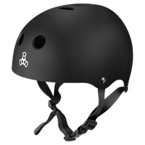 Schutzhelm TRIPLE8 Halo Helm 2022 in schwarz mit gummiertem Obermaterial, passform L
