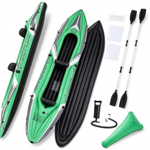 GoPlus aufblasbares Schlauchboot für 2 Personen mit 2 Rudern und Handpumpe
