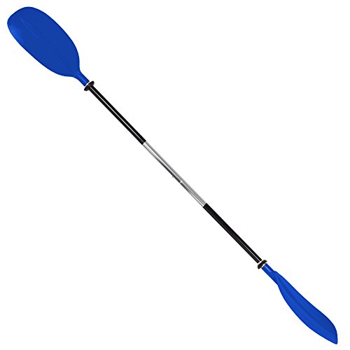 Oceansouth Asymmetrisches Kajakpaddel mit Teilbarem Schaft - 2170 mm, Blau, 3-Fach Blattverstellung, Glasfaserverstärkte Polypropylen-Blätter, Ø29 mm Aluminiumschaft