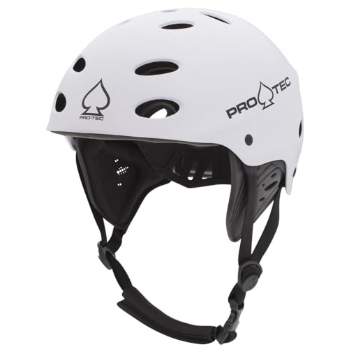 Pro-Tec ACE Wake Helm, Satin White, Sicherheitshelm für Wassersport-Aktivitäten wie Wakeboarden oder Kitesurfen.